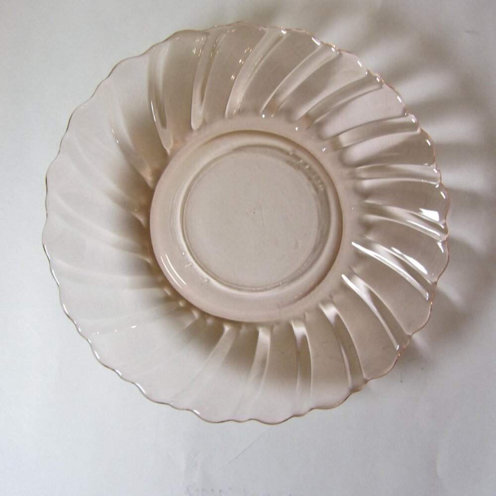 3 for $24 - fortecrisa mexico 23 glass pale pink swirl appetizer plate (W3965)